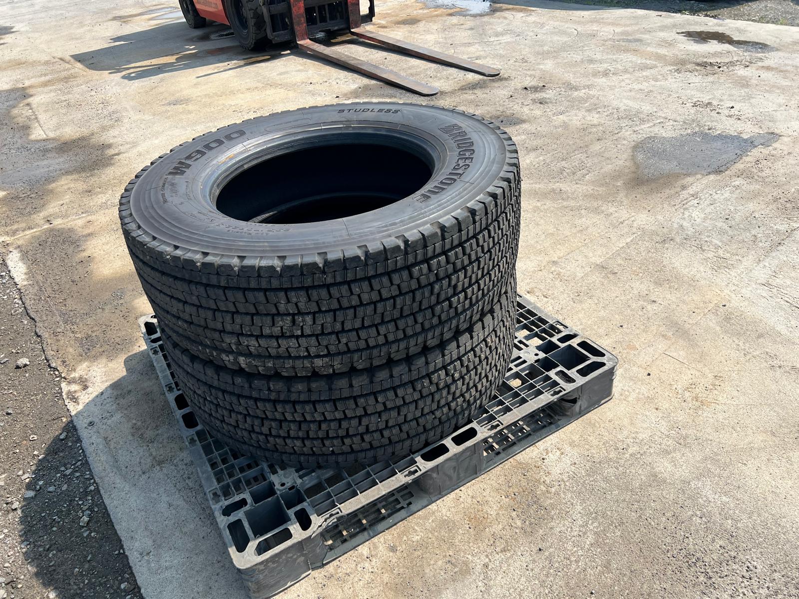 [REF.NO: CG-AH-21-P2] 295 70R 22.5 Bridgestone 2024 Model 2 tires 80% tread Studless winter tires